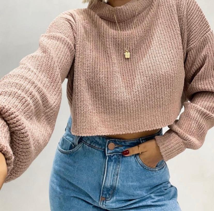 Cropped Tricot Mousse Rose